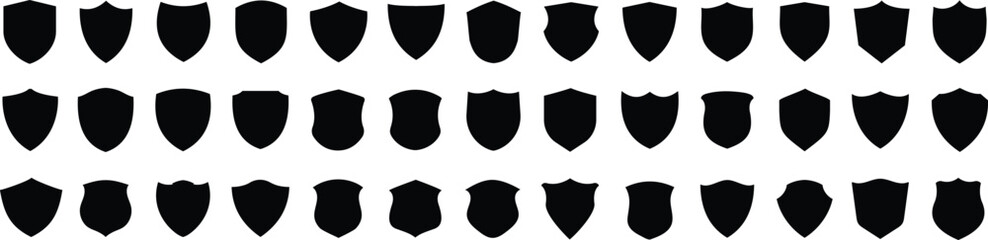 Canvas Print - Set of vector shields. Protect shield security icons. Shield badge quality symbol. Shield security vector. Collection of security shield icons. Vector illustration