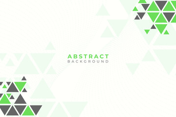 VECTOR BACKGROUND ABSTRACT WITH TRIANGLE AS FRAME, WITH MAIN COLORS OF WHITE PLUS GREEN AND DARK GREY, SUITABLE FOR WALLPAPER, PRESENTATION, BANNER, FLIYER, POSTER, AND CREATIVE.