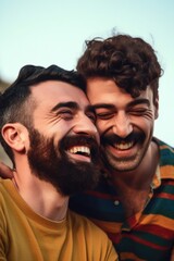 Sticker - portrait of a happy gay couple enjoying some quality time together