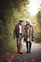 Wall Mural - shot of a couple enjoying their walk outside