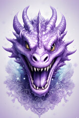 Wall Mural - New year purple dragon