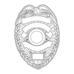 Wall Mural - vector illustration of Security Police badge, Vector of sheriff badge		
