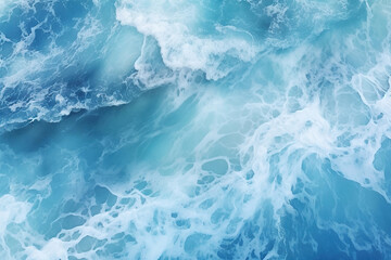  Top view of blue frothy sea surface