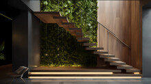Traverse A Stairway That Is A Testament To Minimalist Design. Each Step, Crafted From Polished Wood, Seems To Float In Mid-air, Supported By Hidden Fixtures. Frameless Glass Railings Add An Airy, Open