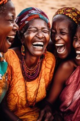 Canvas Print - shot of a group of people laughing together