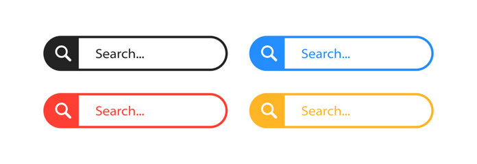 Internet left search icon: vector depiction of magnifier and search bar. Online navigation via browser, user-friendly interface for searching and accessing websites. EPS 10.