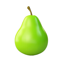 pear 3d fruit icon isolated on transparent background