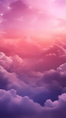 Wall Mural - Pastel warm color gradient mystical sunlight sky with fluffy clouds phone hd background wallpaper, ai generated