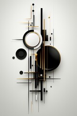 a black and gold abstract design on a white background. digital image.
