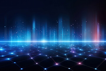 abstract technology lines background with smart and futuristic, intelligent communication network co