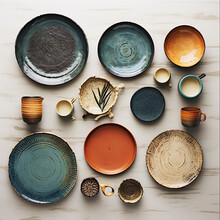 Artisanal Ceramic Dining Products, A Range Of Eco-friendly, Handmade Plates, Bowls, Pitchers, And Serving Platters.