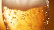 Pouring beer with bubble froth in glass, captured in a front view that features a wave curve shape. Close-up modern background of beer with bubbles in glass.

Generative AI