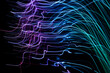 canvas print picture - videoeffekt, lightpainting technik hintergrund software verbindung kabel leitung elektro lila blau dunkel schwarz hintergrund ki licht malen striche leuchten dunkel ellen strom wasser gedanken 