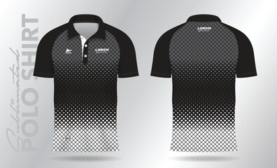 Wall Mural - black and white polo shirt mockup template design for sport uniform