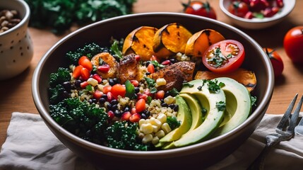 Delicious vegan Quinoa Food Photo, AI Generative