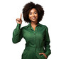 Decisive Black Businesswoman Pointing Forward