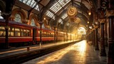 A historical train station, built between the years 1800 and 1900, that captures the golden age of railway travel. Generative AI