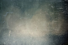 Stain Of Dust On Dirty Glass Texture. Chalkboard, Brushed Dark Background Steel Armor, Rough Metallic Texture With Scratches. Abstract Grunge Distressed. Dust Scratches Overlay.Scratched Concrete Wall