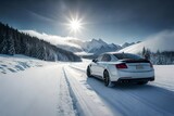 Fototapeta Uliczki - car in snow