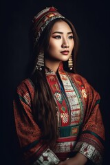 Sticker - shot of a beautiful young woman in traditional dress