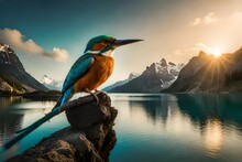 Kingfisher On Lake