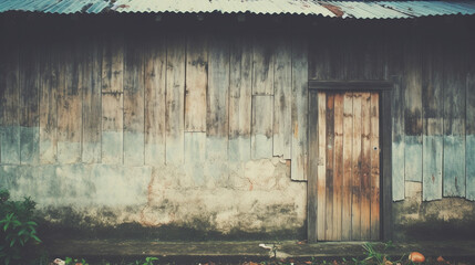 Wall Mural - Old house wall, The color tone is film style. for abstrace background or old background.