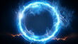 © AiDesign - magical portal with plasma lightning round frame circle light effect isolated on black background