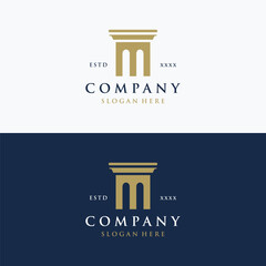 Wall Mural - pillar logo design for lawyers with a luxurious and modern building column concept.