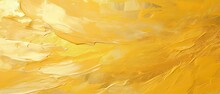 Abstract Rough Gold Art Painting Texture With Oil Brushstroke Pallet Knife Paint On Canvas, Generative AI