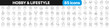 © stas111 - Hobby and lifestyle line icons collection. Religion, sport, game, fitness, music, cinema icons. UI icon set. Thin outline icons pack. Vector illustration EPS10
