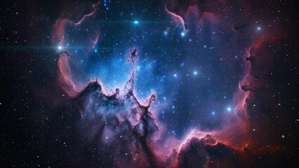 Wall Mural - Nebula nd star cluster in outer space