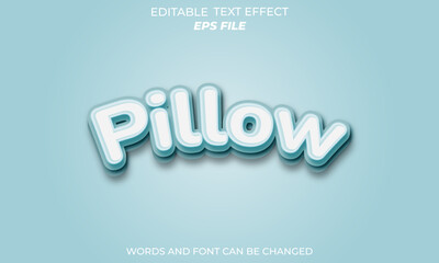 Wall Mural - pillow text effect ,strong 3d blue typeface font effect, modern, vector template