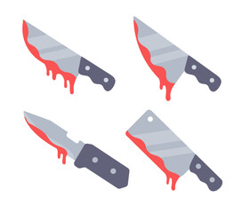 Wall Mural - Murder knife. Criminal knife with dripping blood.