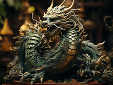 Dragon With Big Claws Wings, Chinese Style. Symbol Of The New Year 2024. AI Generated