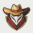Bandit Cowboy in hat illustration. Cowboy. Sheriff. Mascot.Wild west cowboy,logo