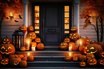 Wall Mural - halloween pumpkin lantern