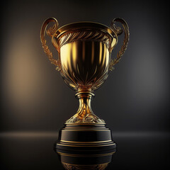 Poster - ai generated Illustration gold trophy