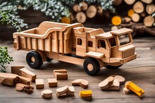 Wooden Toy Truck With Gifts