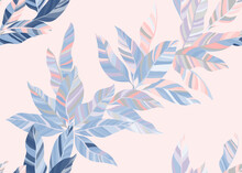 Beautiful Jungle Leafage Seamless Pattern Design. Elegant Botanical Spring T Shirt Fabric