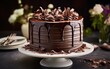 © AZ Studio - Delicious chocolate cake on a cake stand