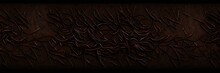Old Brown Rustic Leather Texture - Background Banner Panorama Long Pattern. Ai Generated