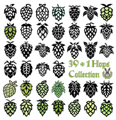 A vector set of hop icons