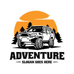 Poster - overland adventure car logo vector