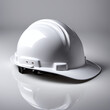 © Timothy - White Hard Hat On a Gray Gradient Background For Construction Safety