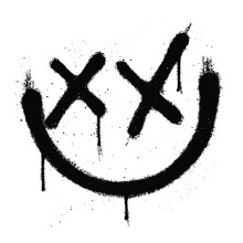 Graffiti Spray Paint Symbol Smile Isolated Vector