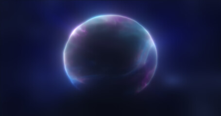 Abstract blue energy sphere round glowing magical digital futuristic space background