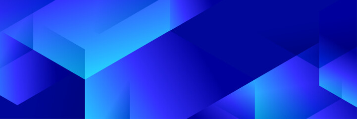Wall Mural - abstract blue geometric banner design background.