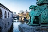 Fototapeta Paryż - Art, historic buildings and colors of the Slovenian capital. Ljubljana.
