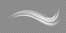 White Shiny Sparks Of Spiral Wave. Imitation Of The Exit Of Cold Air From The Air Conditioner. Vector Illustration Stream Of Fresh Wind Png.