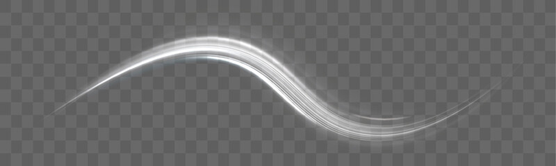 Wall Mural - White shiny sparks of spiral wave. Imitation of the exit of cold air from the air conditioner. Vector illustration stream of fresh wind png.